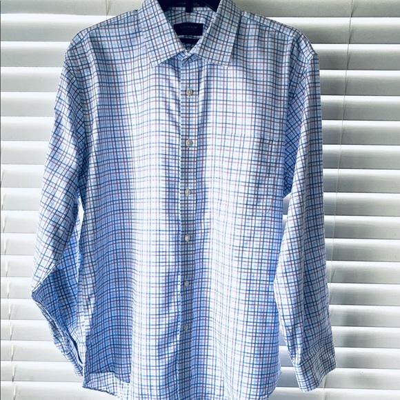 Nordstrom Men’s Shop Trim Fit Plaid Button Up Shirt Size 16.5 32/33 - Picture 6 of 7